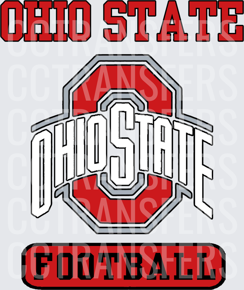 Ohio State Football Scarlet & Gray Logo Design (DTF)