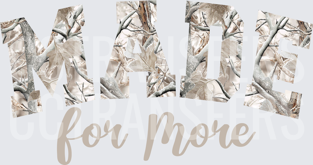 Made for More Snow Camo Letters Script (DTF)
