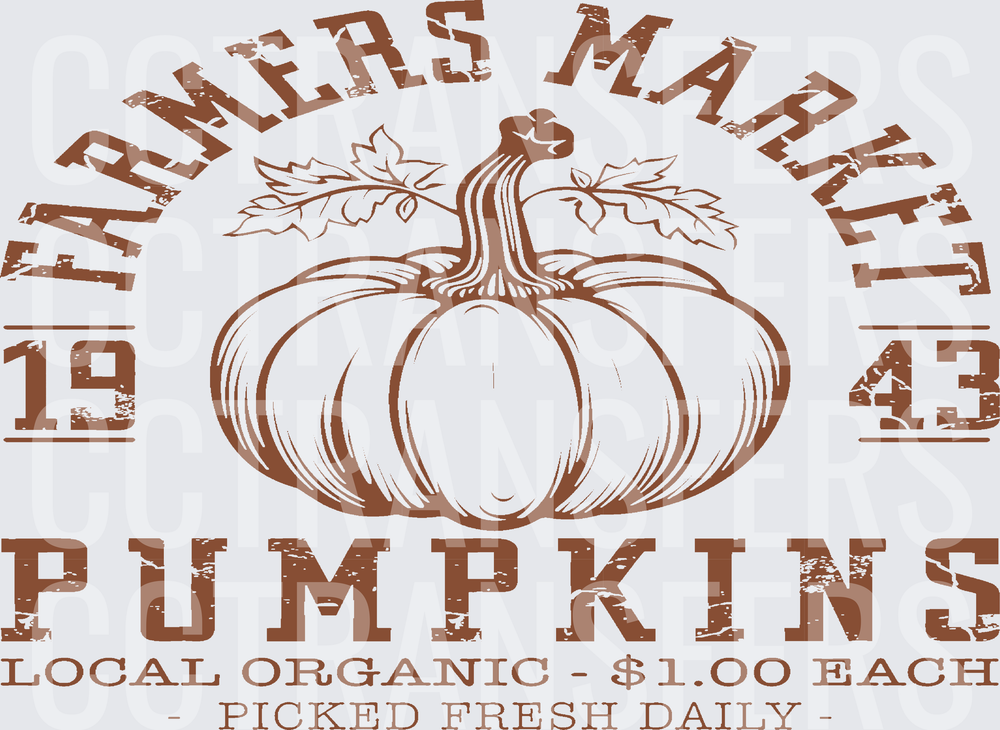 Farmers Market Pumpkins 1943 Vintage Harvest (DTF)