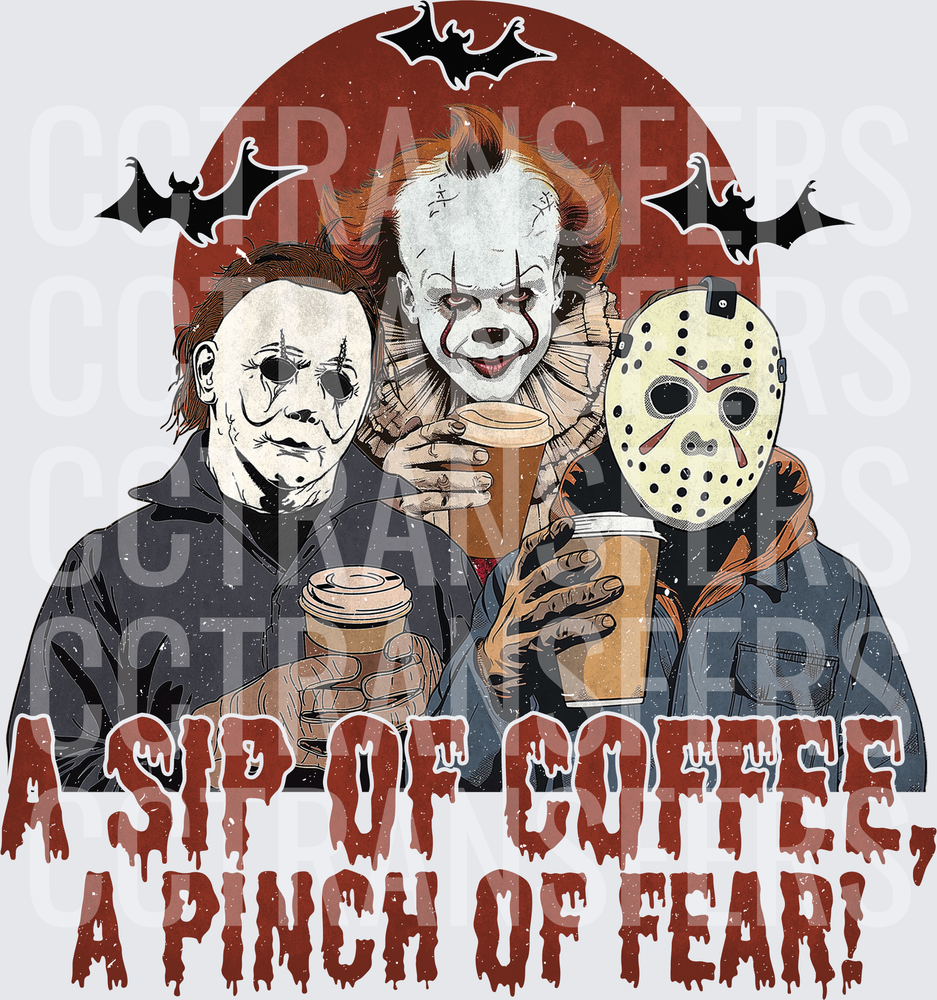 Michael Myers Pennywise Jason Voorhees Coffee Fear DTF