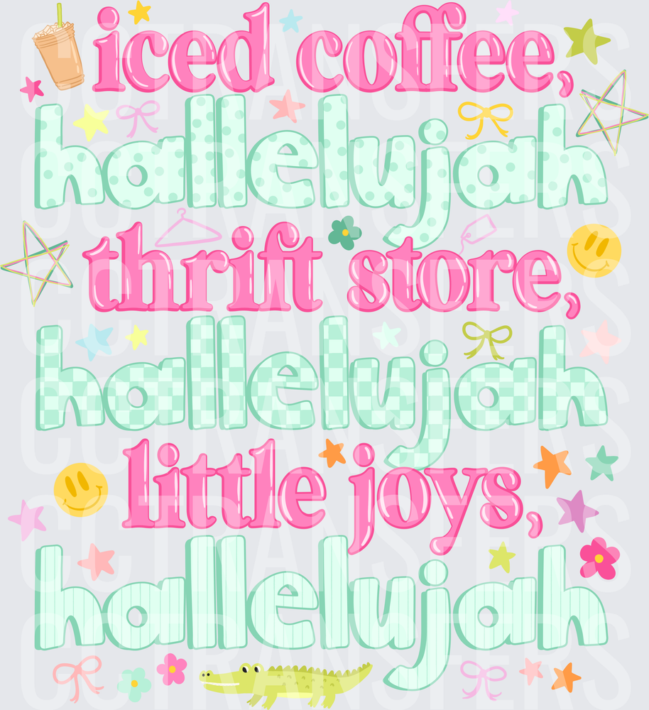 Iced Coffee Hallelujah Thrift Store Little Joys (DTF)