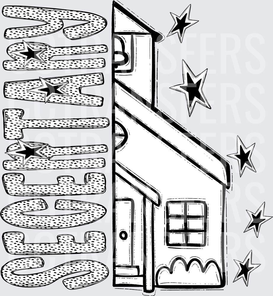 Mama's House Bold Graffiti Stars Sketch (DTF)
