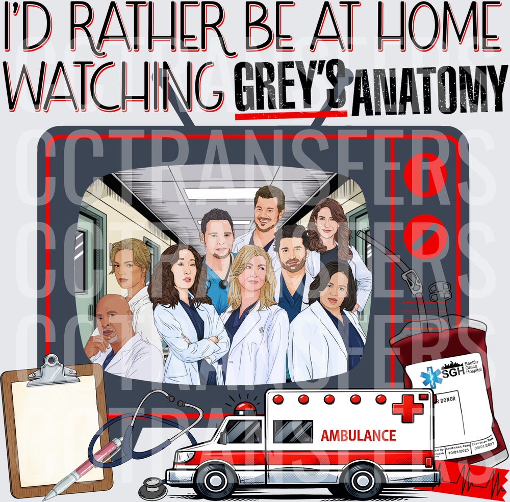 I'd Rather Be Home Watching Medical Drama TV Cast (DTF)