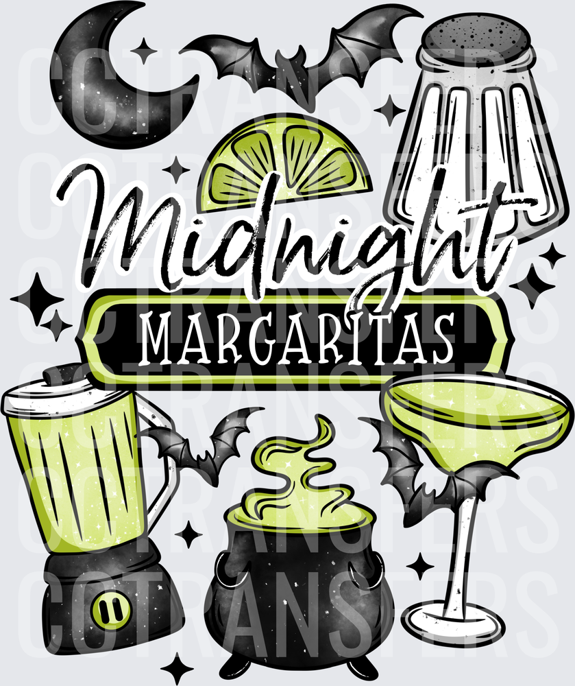Midnight Margaritas Halloween Cocktail Collage (DTF)
