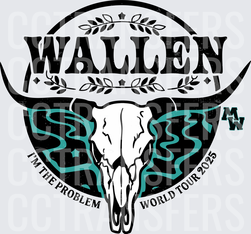 Wallen I'm The Problem World Tour 2025 Bull Skull (DTF)