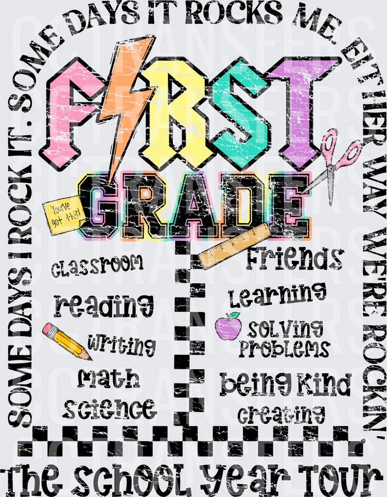 First Grade School Year Tour Rocks DTF