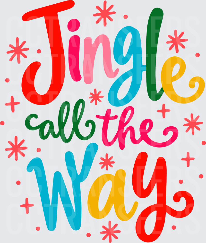 Jingle All The Way Colorful Holiday Lettering (DTF)