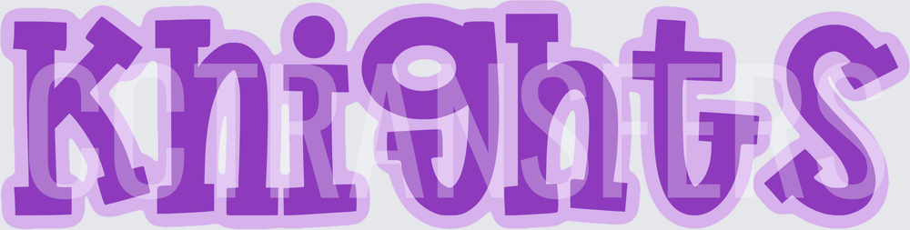 Purple Knights Bold Layered Text Mascot Word (DTF)