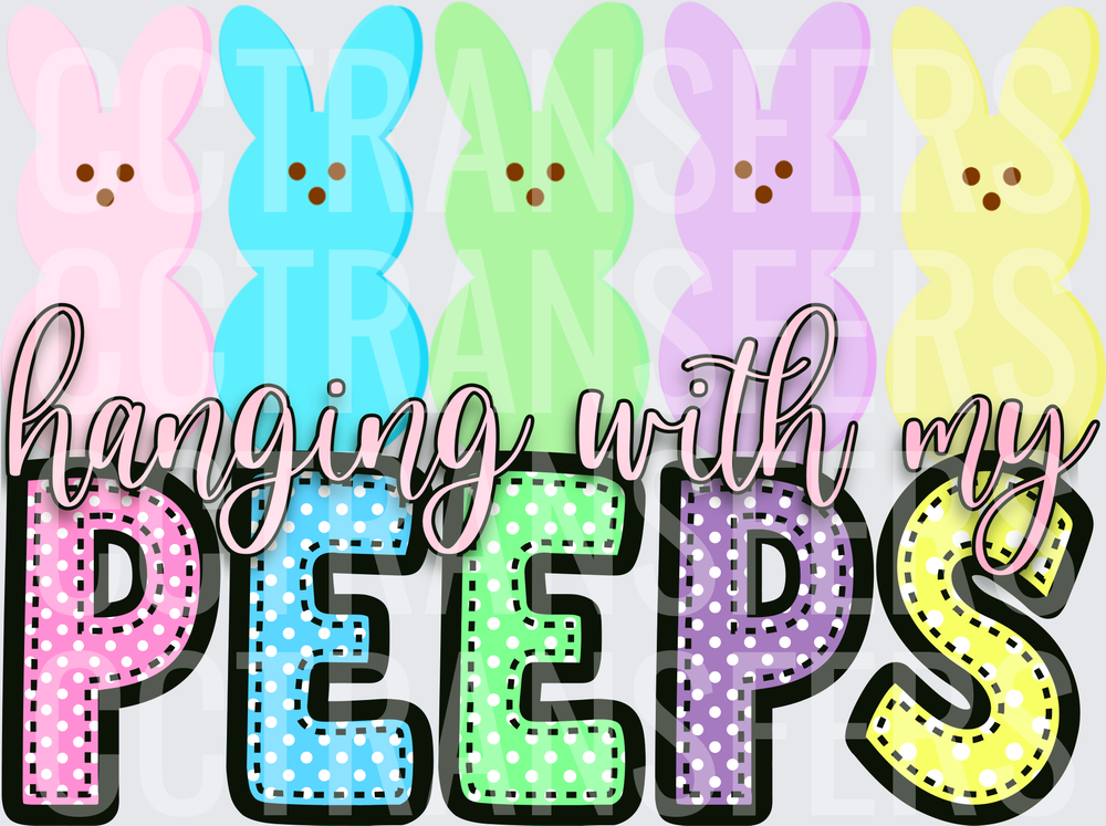 Hanging With My Peeps Pastel Easter Bunnies (DTF)