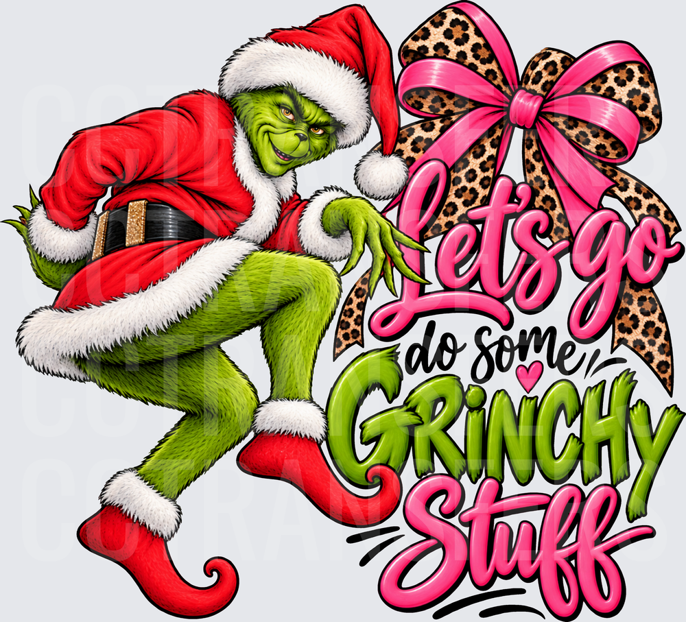 Let's Go Do Some G-Man Stuff Leopard Bow Christmas (DTF)