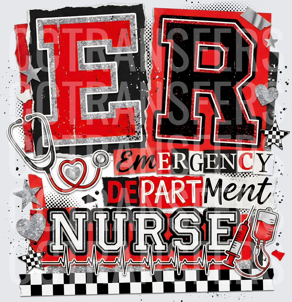ER Emergency Department Nurse Red Black Varsity (DTF)