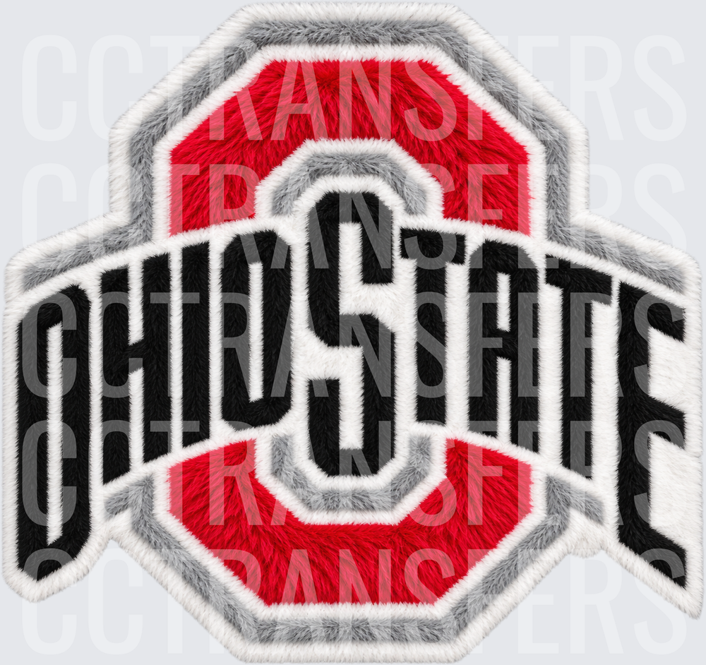 Embroidered Ohio State Scarlet Block O Patch Logo (DTF)