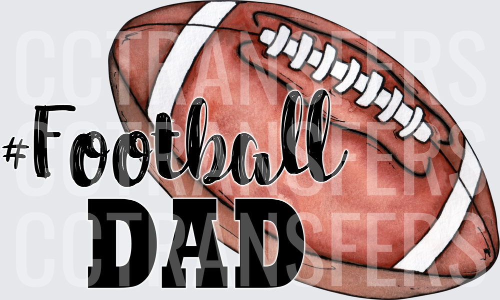 #Football Dad Watercolor Football Design (DTF)