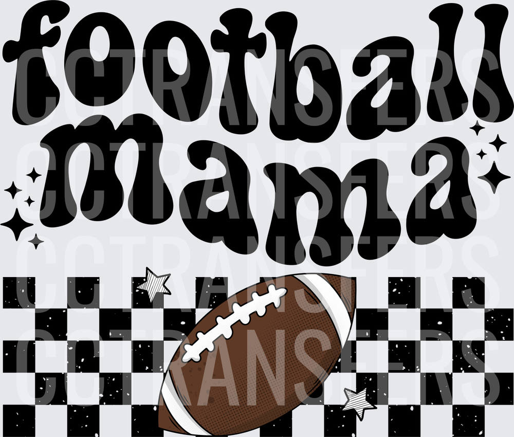 Football Mama Retro Groovy Checkered Design (DTF)