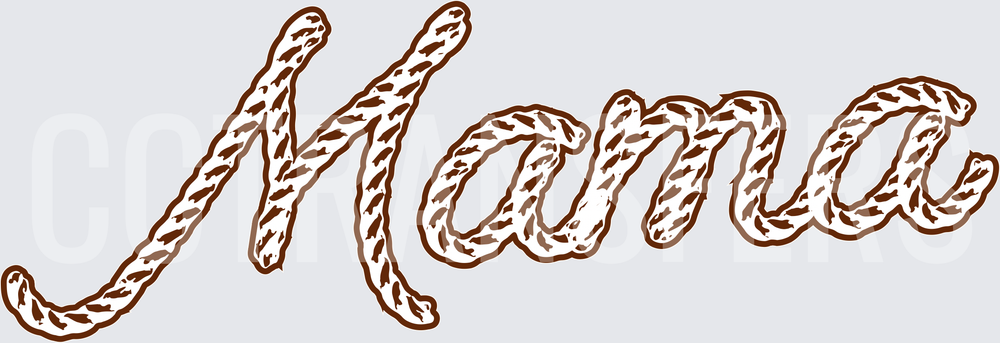 Mama Rope Script Cursive Western Brown (DTF)