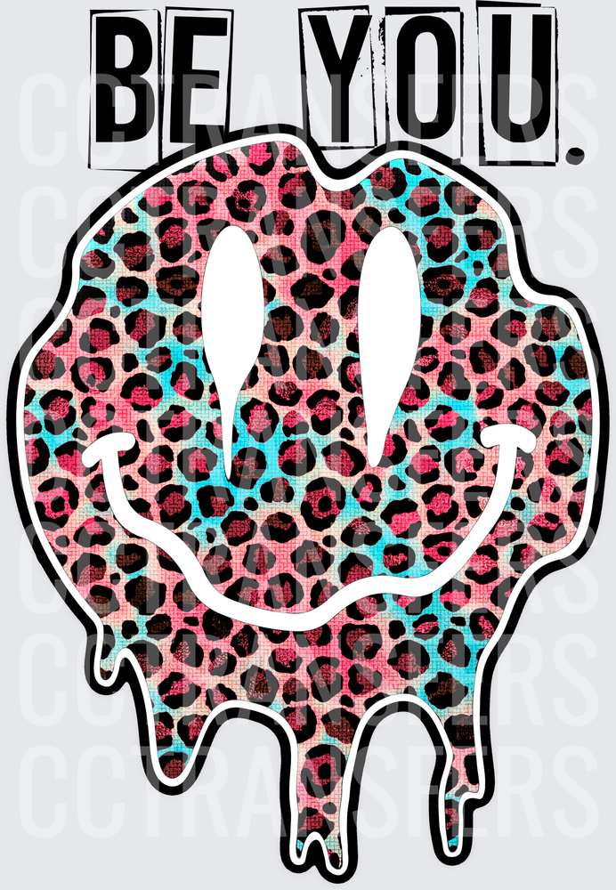 Be You Leopard Print Melting Smiley Face (DTF)