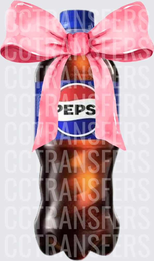 Bottle with Pink Watercolor Bow (DTF)