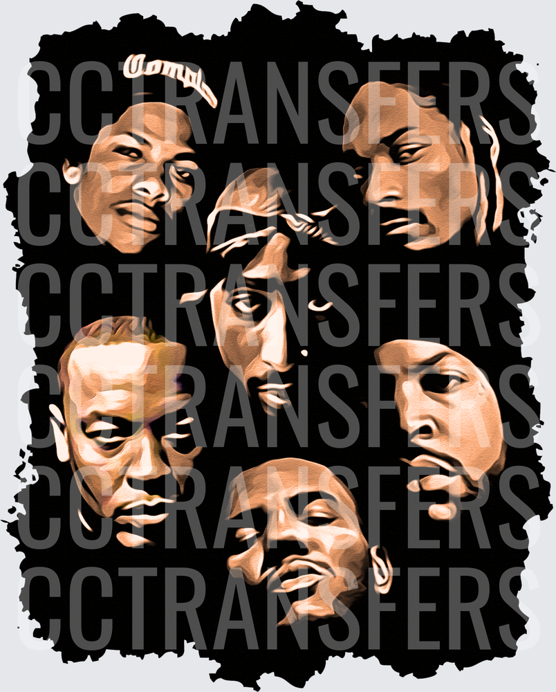 Legendary West Coast Hip Hop Icons Portrait Collage (DTF)
