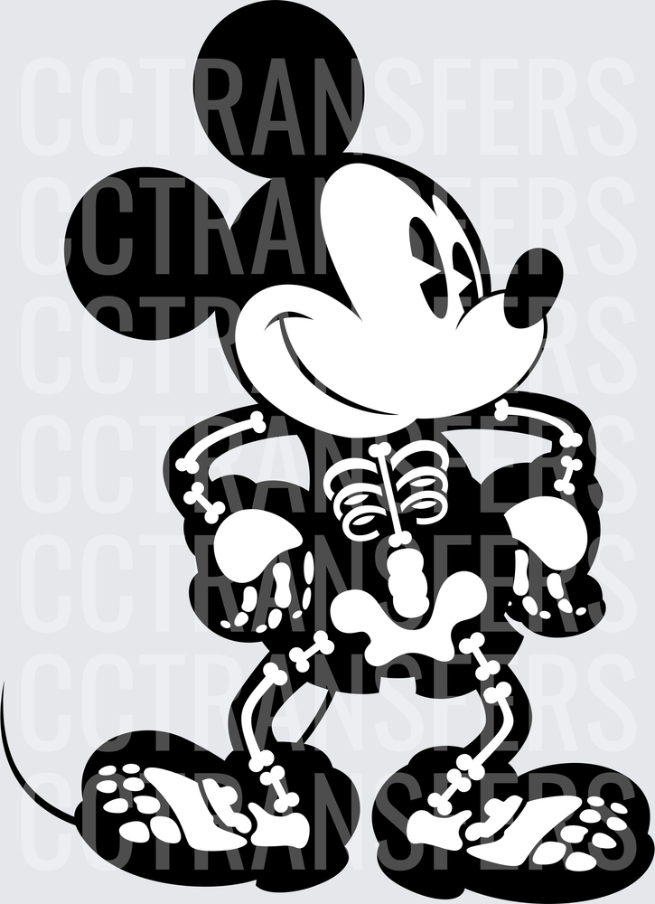 Cartoon Mouse Skeleton X-Ray Halloween (DTF)