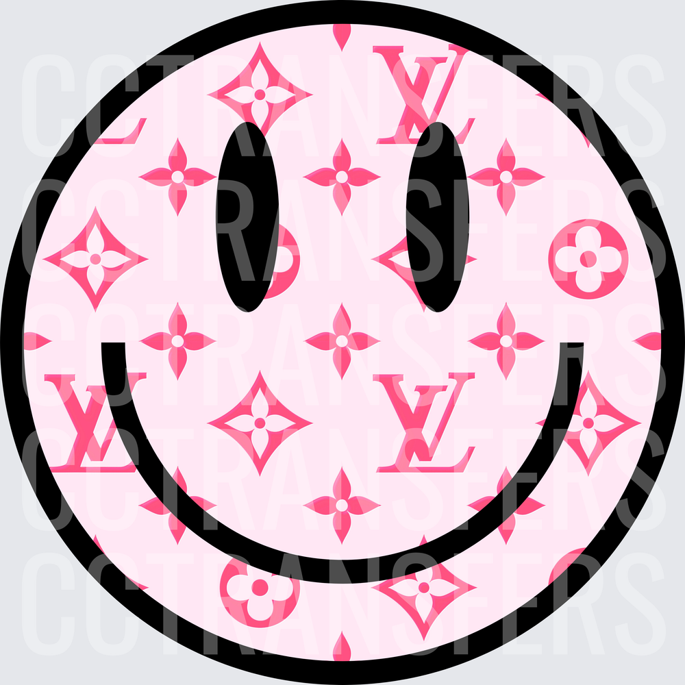 Pink Luxury Monogram Smiley Face (DTF)