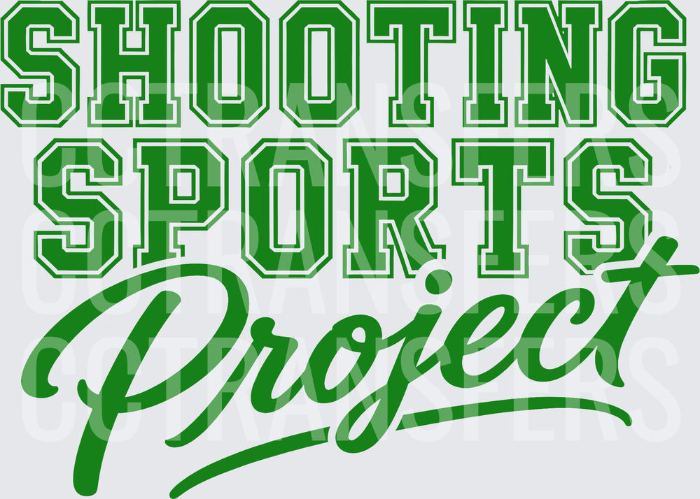 Shooting Sports Project Green Varsity Script Lettering (DTF)