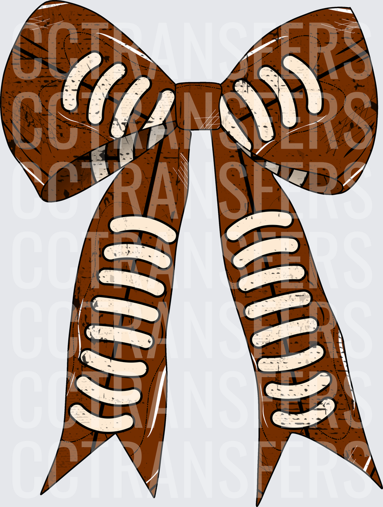 Distressed Football Texture Bow (DTF)