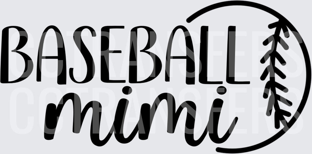 Baseball Mimi Script with Ball Graphic (DTF)