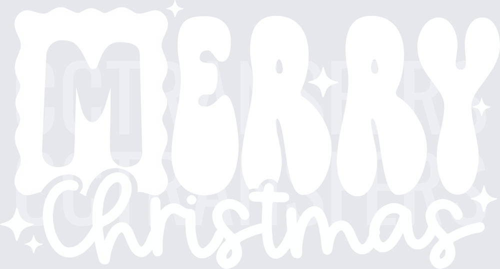 Faded Merry Christmas White Graphic Design (DTF)