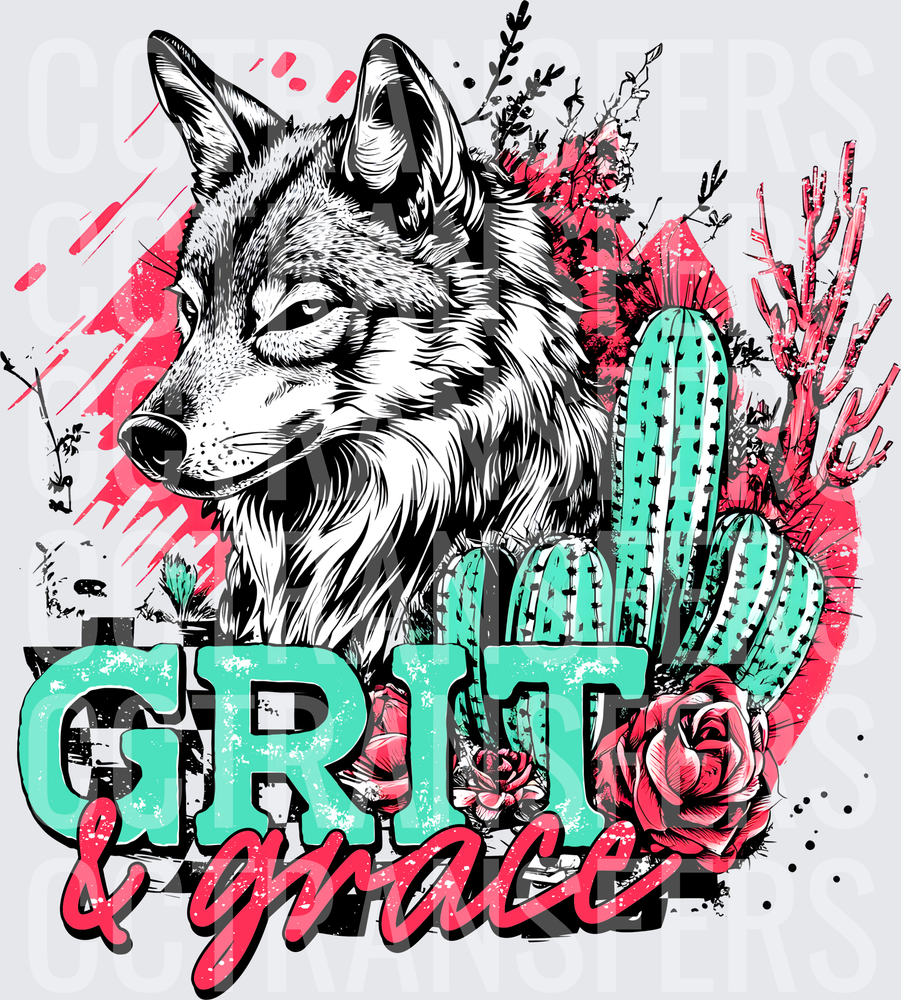 Grit & Grace Wolf Cactus Desert Floral (DTF)