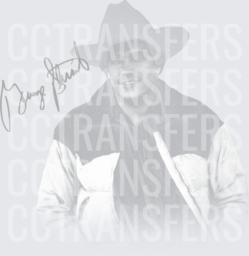 Smiling Cowboy in White Hat with Signature (DTF)