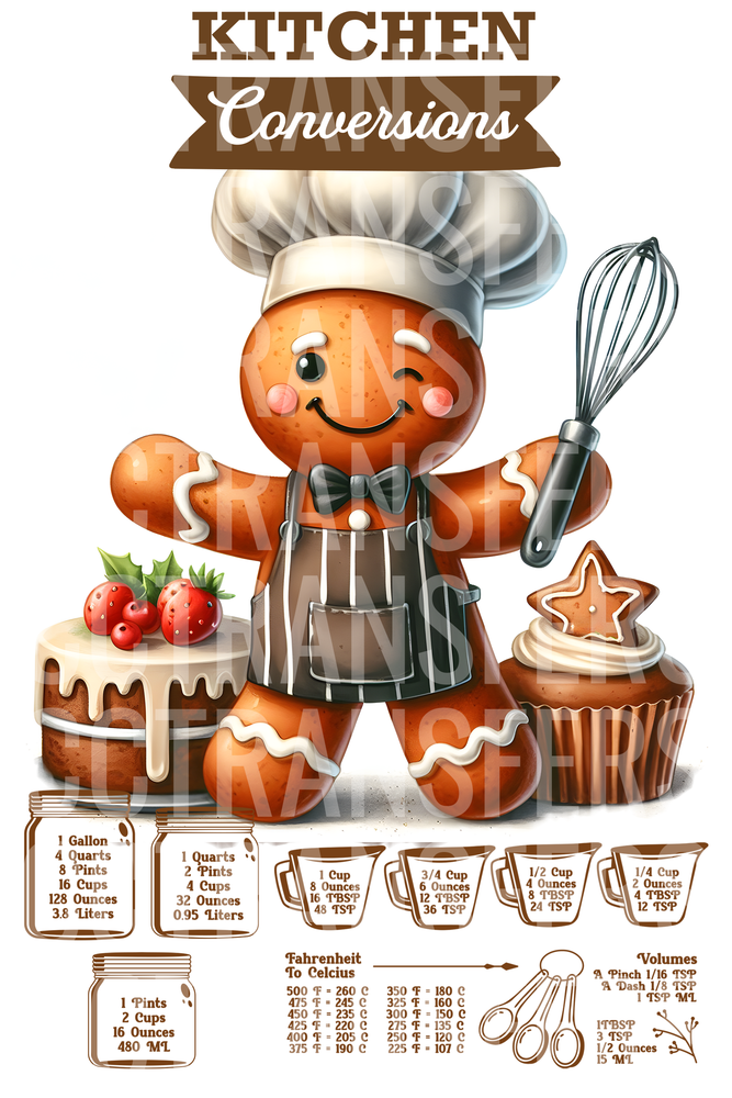 Kitchen Conversions Gingerbread Chef Baker (DTF)