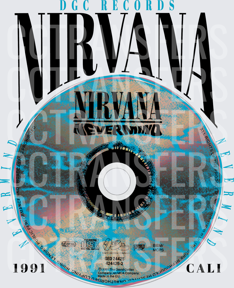 Nirvana Nevermind 1991 Cali CD Disc Graphic (DTF)