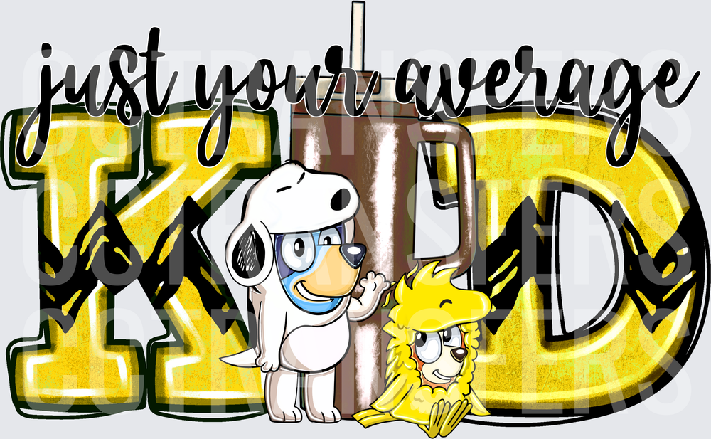 Just Your Average KID Cartoon Pup Duo Tumbler (DTF)