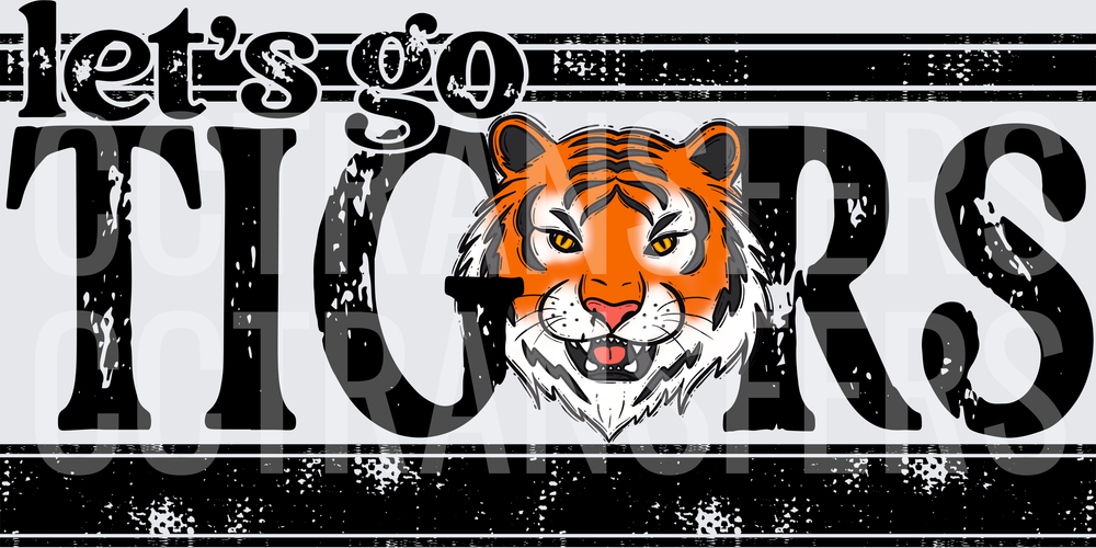 Let's Go Tigers Distressed Bold Spirit Design (DTF)