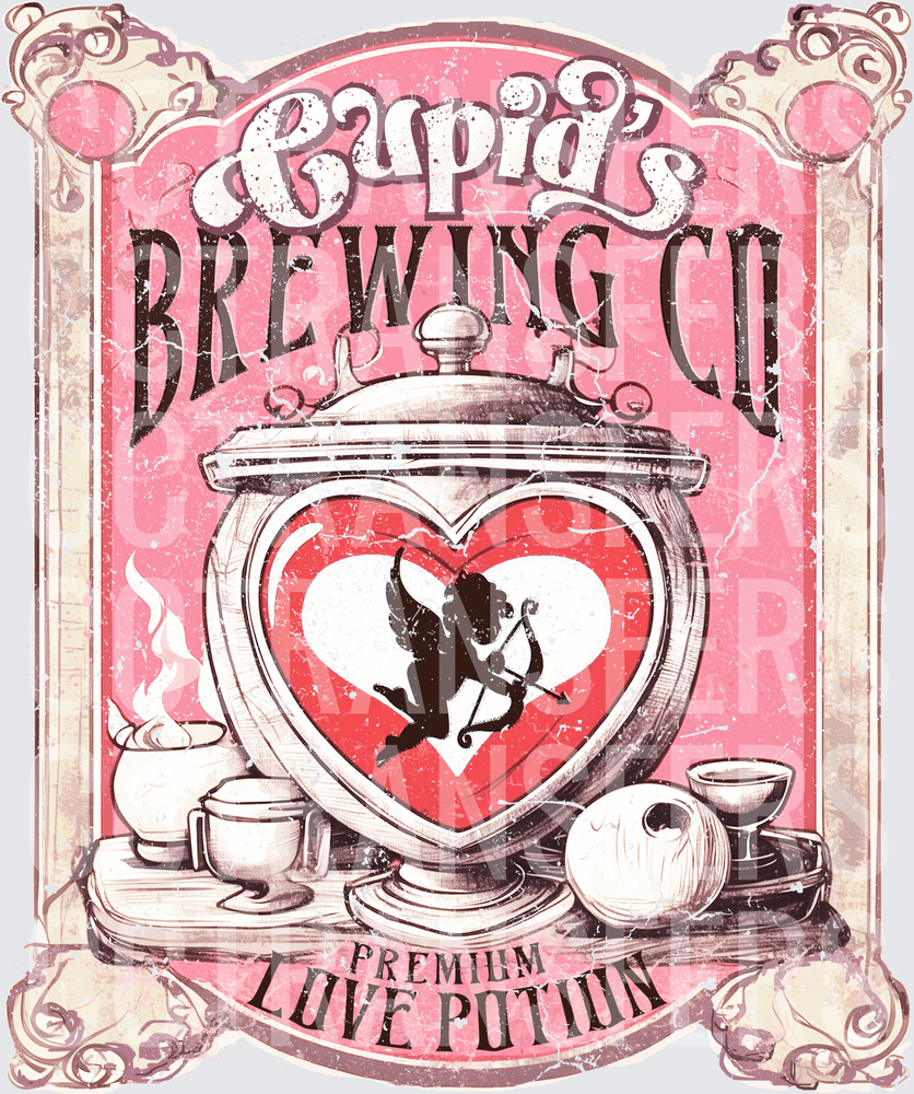 Cupid's Brewing Co Premium Love Potion Vintage Sign (DTF)