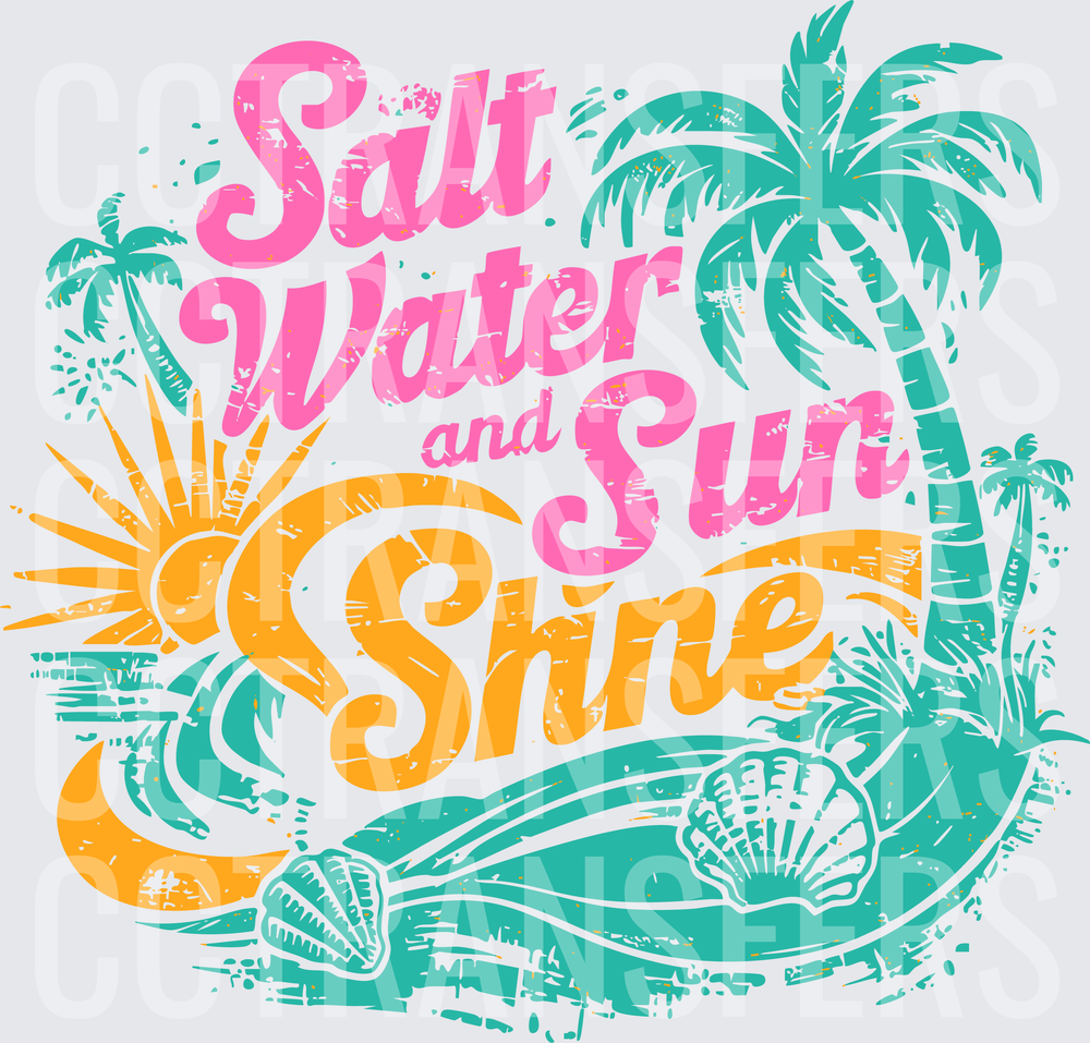 Salt Water and Sunshine Tropical Beach Vibes (DTF)
