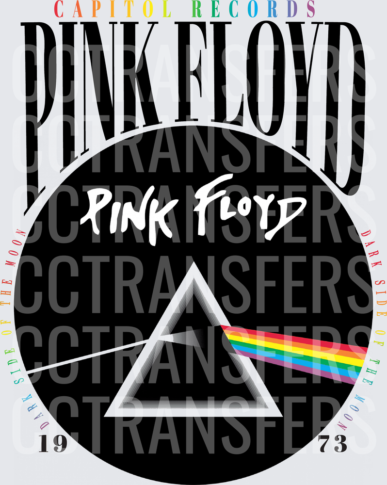 Pink Floyd Dark Side of the Moon 1973 Prism Rainbow (DTF)