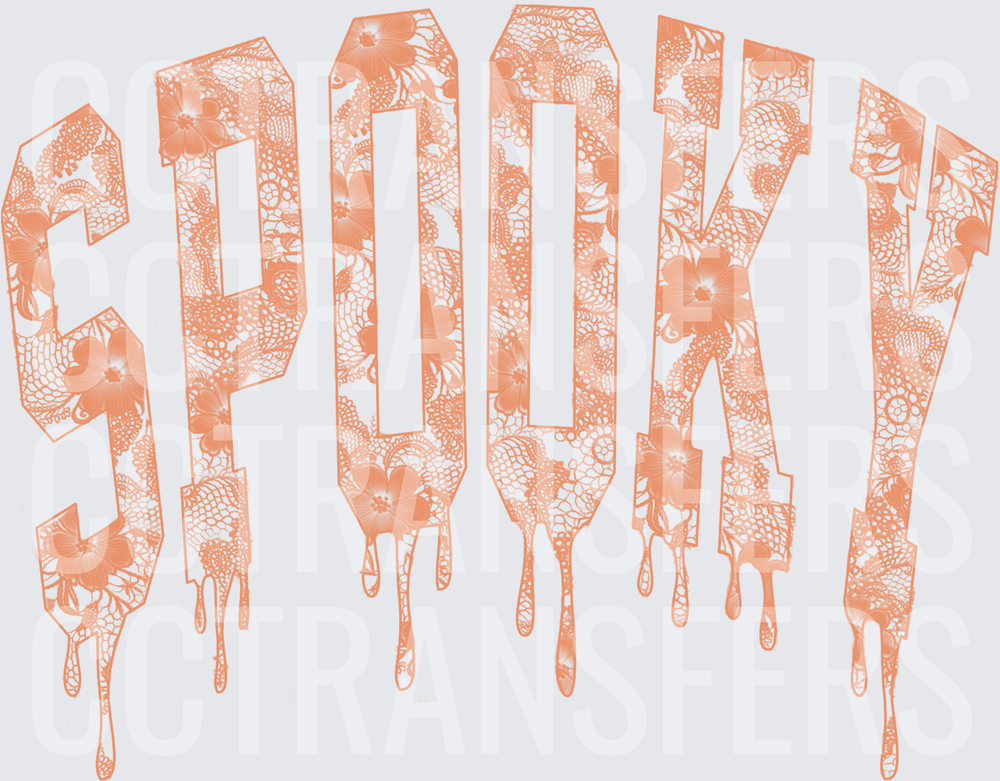 Spooky Floral Lace Drip Bold Letter Design (DTF)