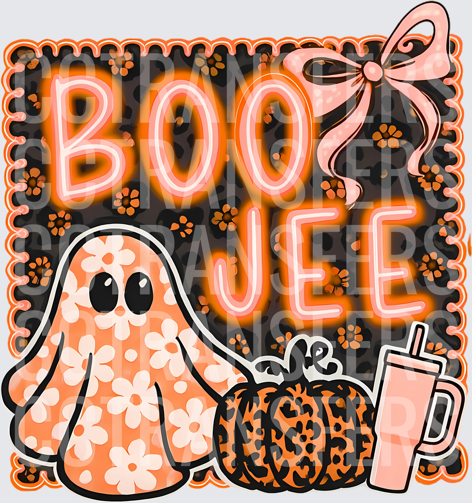 Boo Jee Floral Ghost Leopard Pumpkin Halloween (DTF)