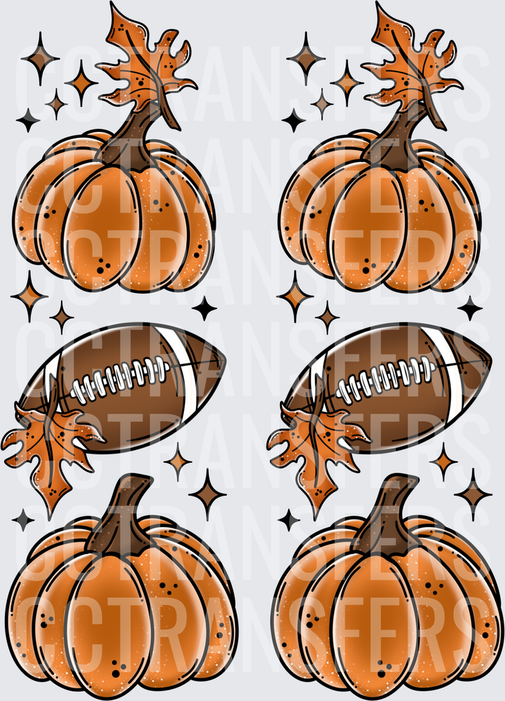 Fall Pumpkins Football Leaves Sparkle Autumn Gang (DTF)