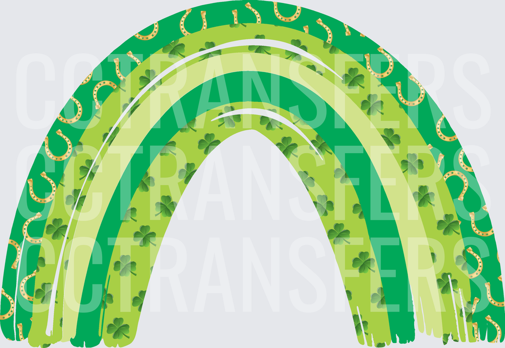 St. Patrick's Day Green Rainbow Shamrocks Horseshoes (DTF)