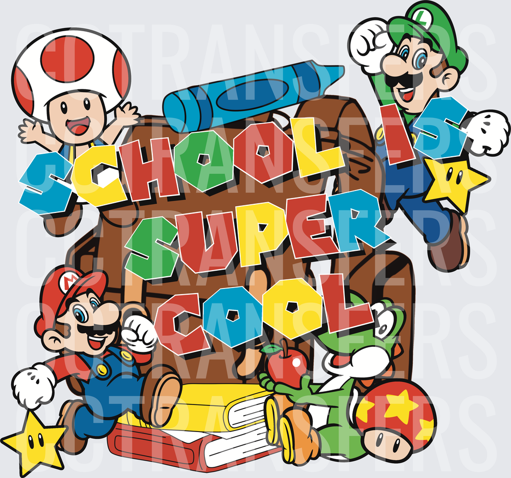School Is Super Cool Video Game Characters Back To School (DTF)