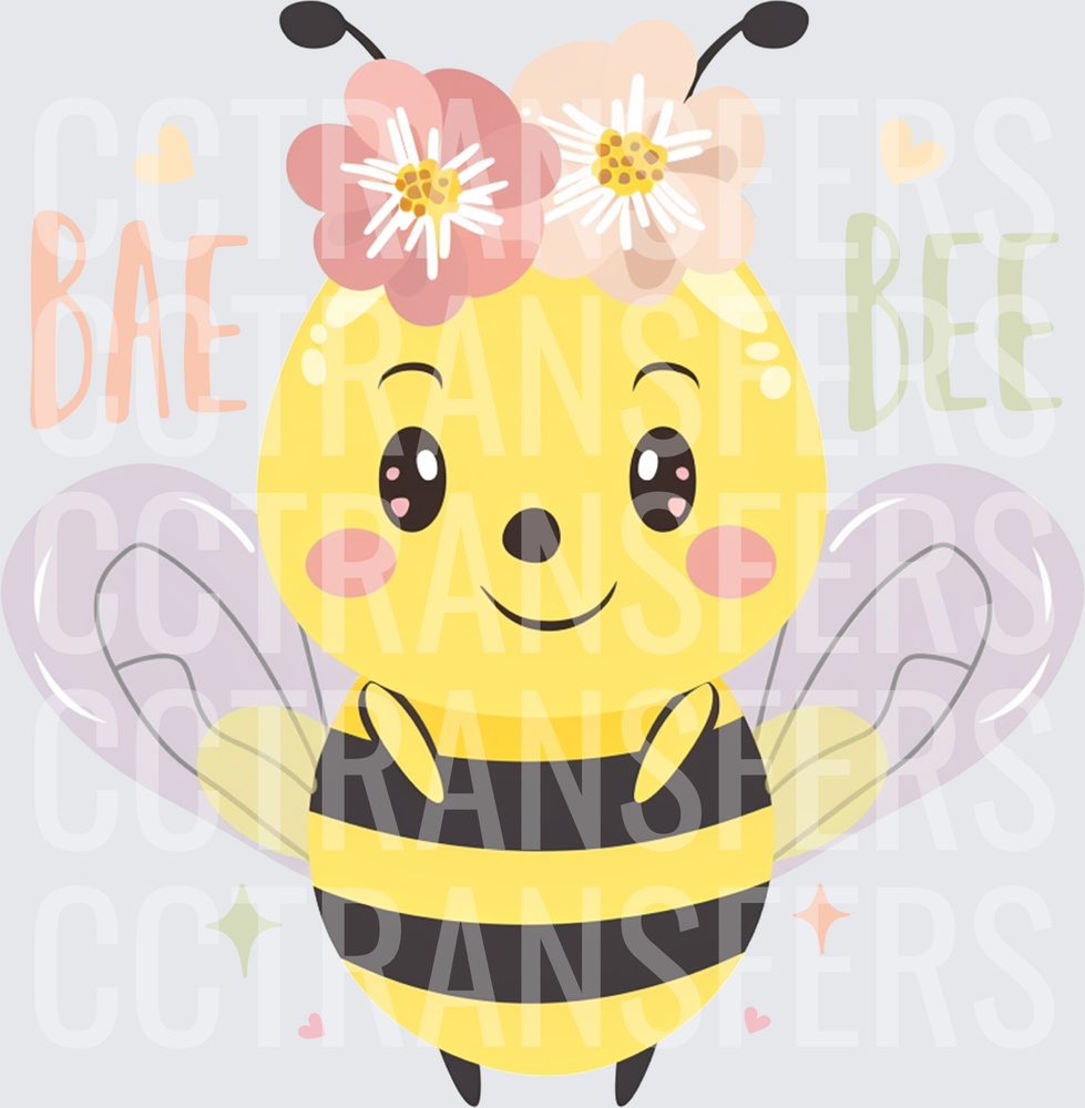 Bae Bee Cute Floral Crown Bumble Bee (DTF)