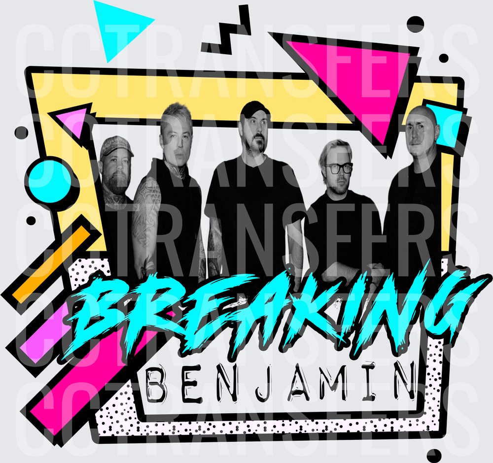 Breaking Benjamin Band Retro 80s Pop Art Style (DTF)