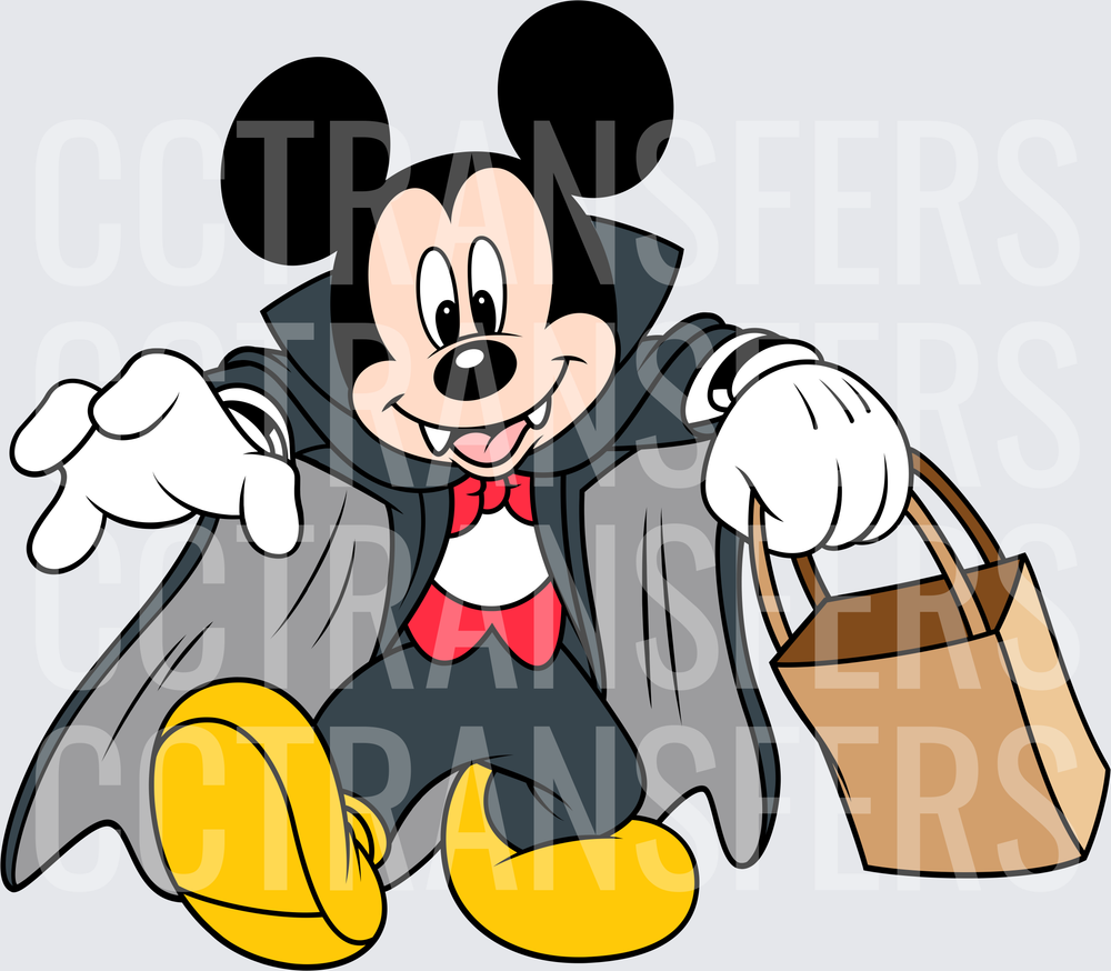 Cartoon Mouse Vampire Costume Trick or Treat Bag (DTF)