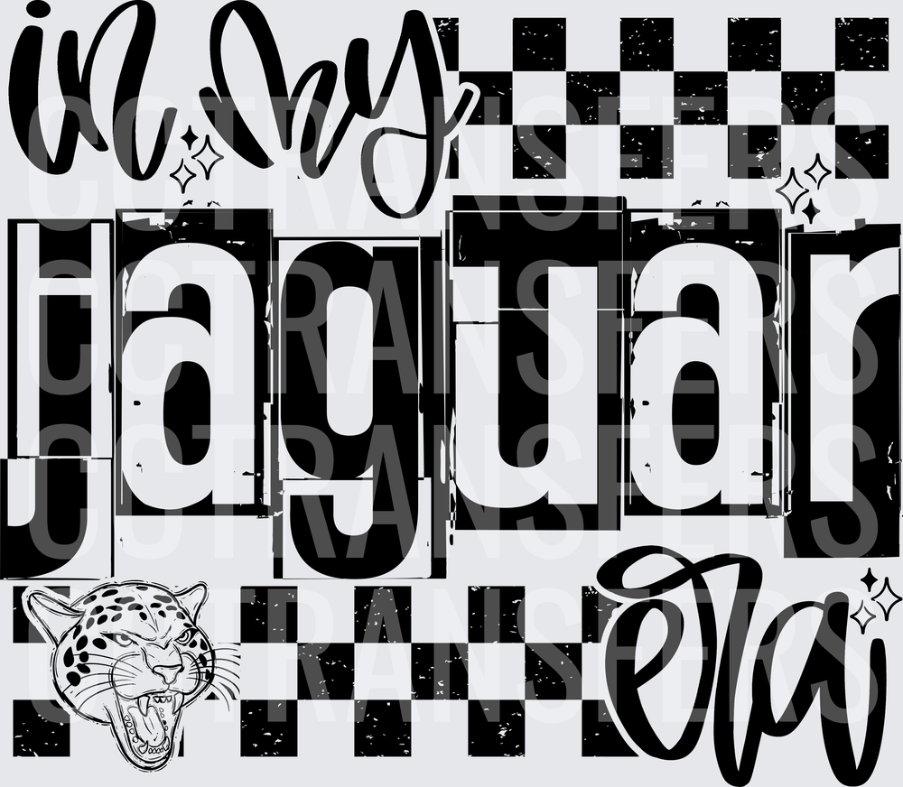 In My Jaguar Era Checkered Mascot Head (DTF)