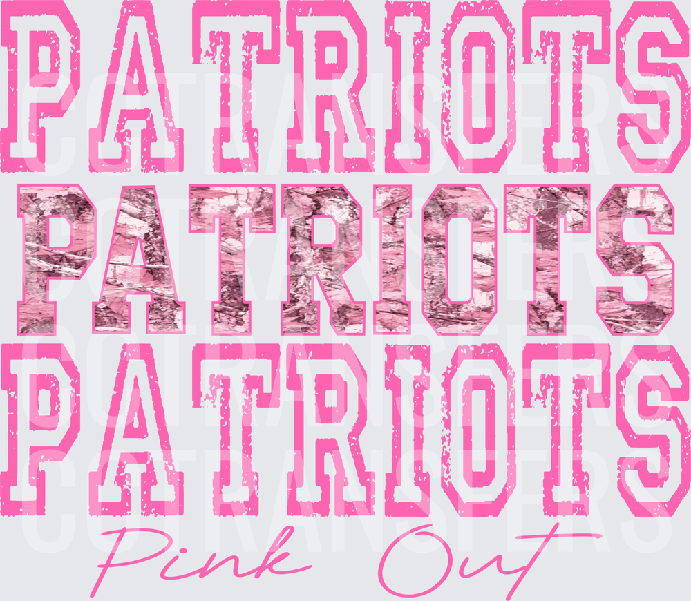 Patriots Patriots Patriots Pink Out Stacked Pink Camo (DTF)