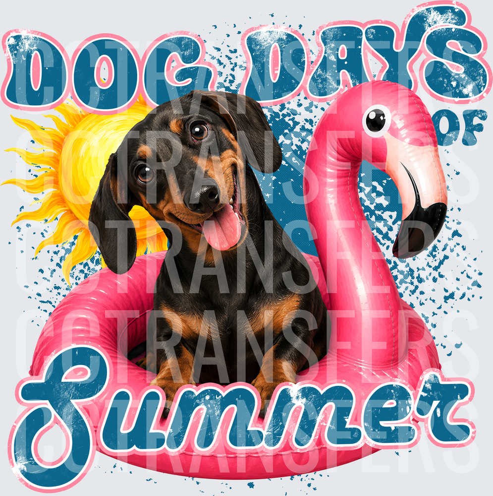 Dog Days of Summer Dachshund Flamingo Float (DTF)