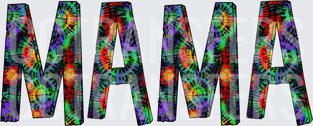 Tie Dye Mama Bold Block Letters (DTF)