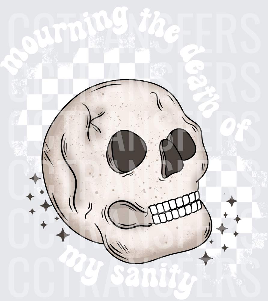 Vintage Speckled Skull with Sparkle Stars (DTF)